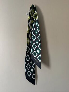Lanvin Green Geometric Silk Scarf